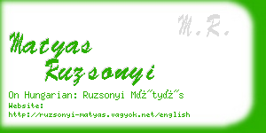 matyas ruzsonyi business card